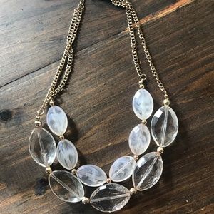 Beaded gold statement necklace